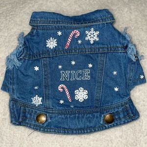 Pet Holiday Denim Blue Jean Jacket